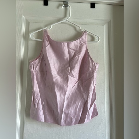 100% Silk Dana Buchman Pale Pink Boatneck Tank - Picture 5 of 8